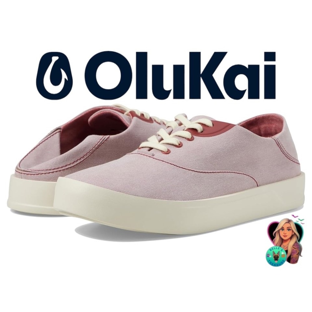 OluKai Tradewind Men's 9 Red Lava Canvas Drop-In Heel Sneakers Shoes Slip In NEW